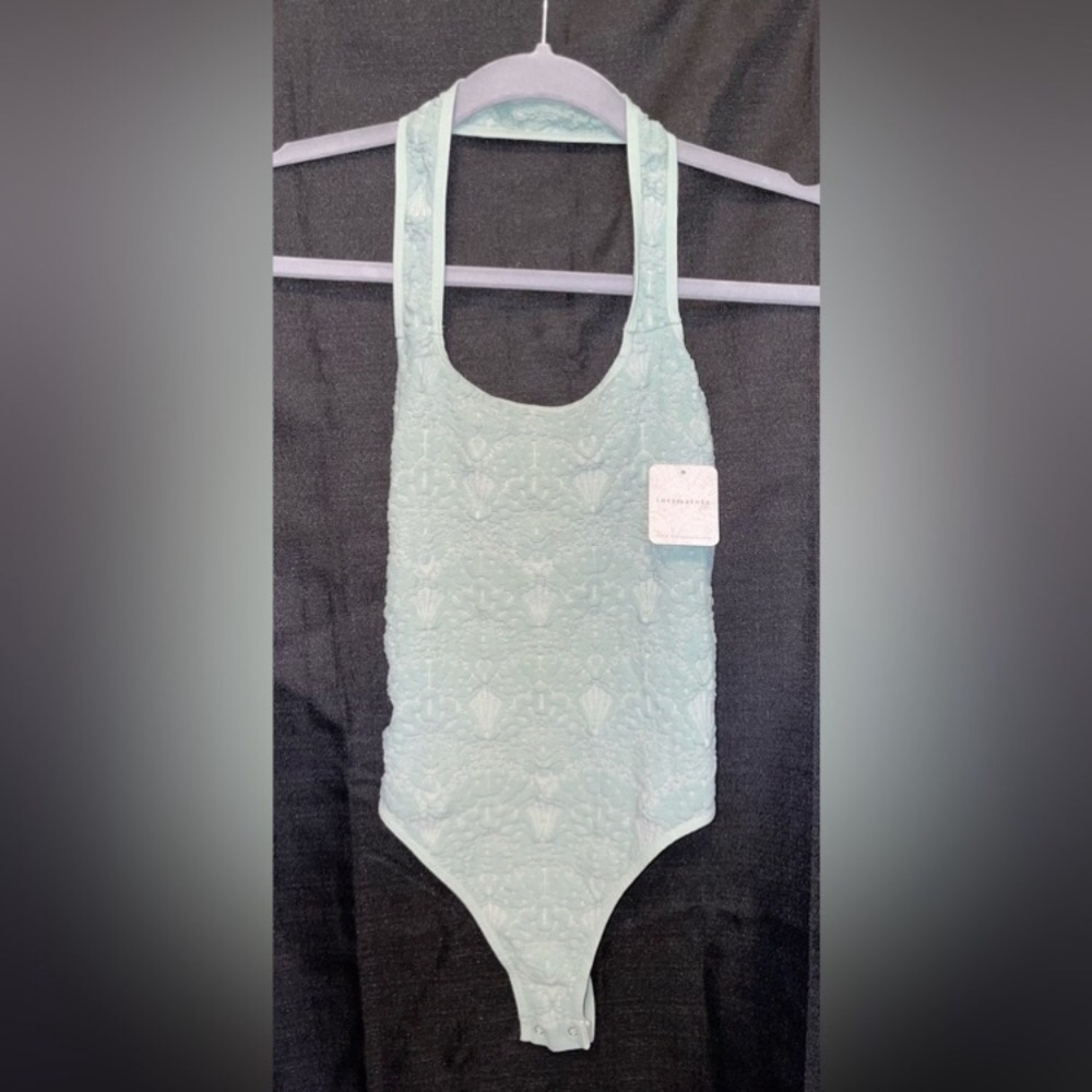 Free People! FP Intimately With Love Thong Bodysuit In Blue Surf/Sky Ciel NWT! - Picture 3 of 7